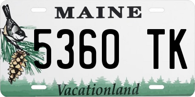 ME license plate 5360TK