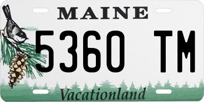 ME license plate 5360TM