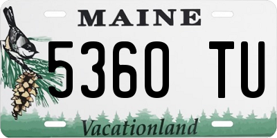 ME license plate 5360TU