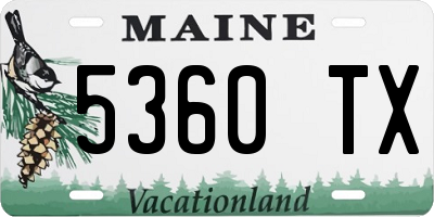 ME license plate 5360TX