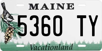 ME license plate 5360TY