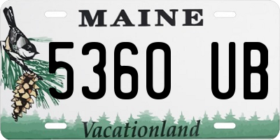 ME license plate 5360UB