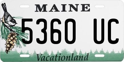 ME license plate 5360UC