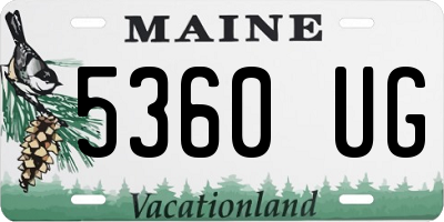 ME license plate 5360UG