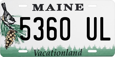 ME license plate 5360UL
