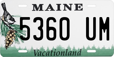 ME license plate 5360UM