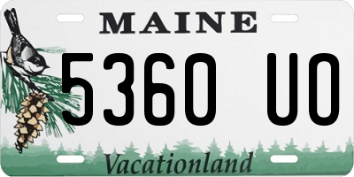 ME license plate 5360UO