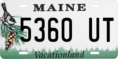 ME license plate 5360UT