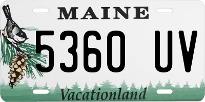 ME license plate 5360UV
