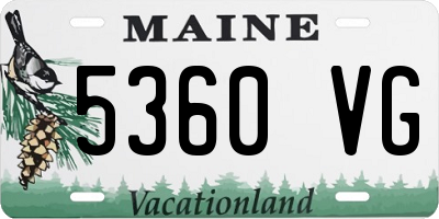 ME license plate 5360VG