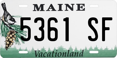 ME license plate 5361SF