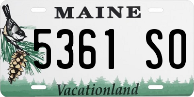 ME license plate 5361SO