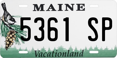 ME license plate 5361SP