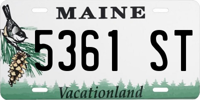 ME license plate 5361ST