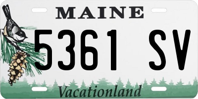 ME license plate 5361SV