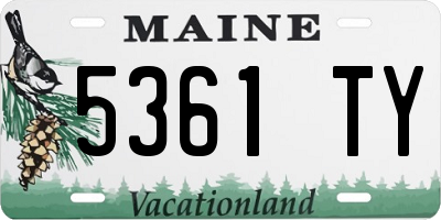 ME license plate 5361TY
