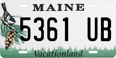 ME license plate 5361UB