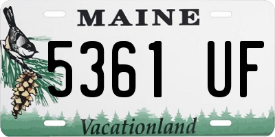 ME license plate 5361UF