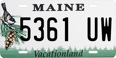 ME license plate 5361UW