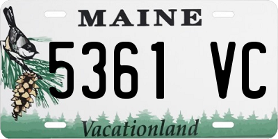 ME license plate 5361VC