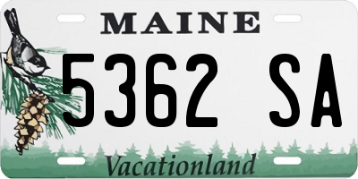 ME license plate 5362SA