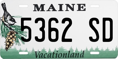 ME license plate 5362SD
