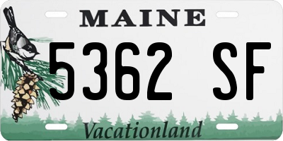 ME license plate 5362SF