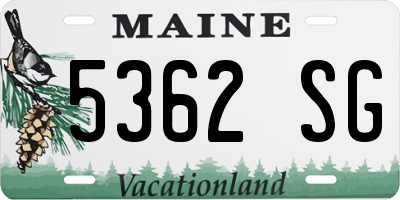 ME license plate 5362SG