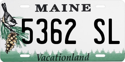 ME license plate 5362SL