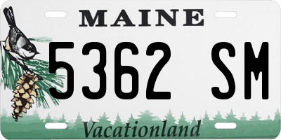 ME license plate 5362SM