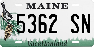 ME license plate 5362SN