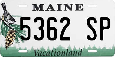 ME license plate 5362SP