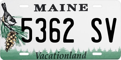 ME license plate 5362SV