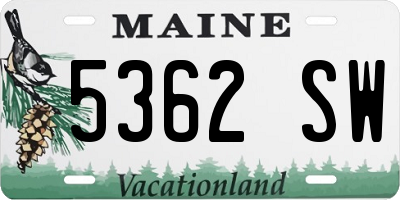 ME license plate 5362SW
