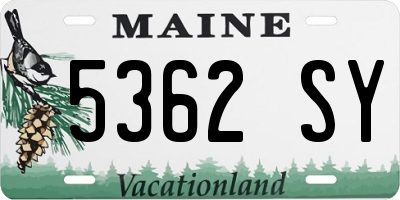 ME license plate 5362SY