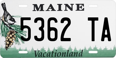 ME license plate 5362TA