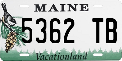 ME license plate 5362TB
