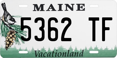ME license plate 5362TF