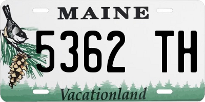 ME license plate 5362TH