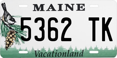 ME license plate 5362TK