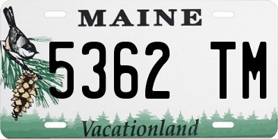 ME license plate 5362TM