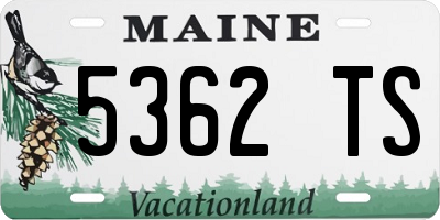 ME license plate 5362TS