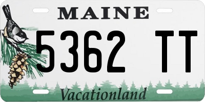ME license plate 5362TT