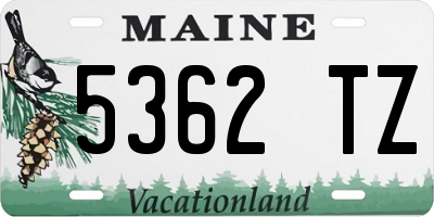 ME license plate 5362TZ