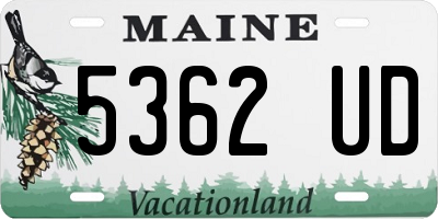 ME license plate 5362UD
