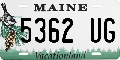ME license plate 5362UG