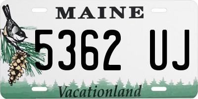 ME license plate 5362UJ