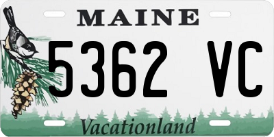 ME license plate 5362VC