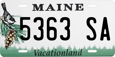 ME license plate 5363SA