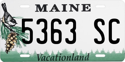 ME license plate 5363SC